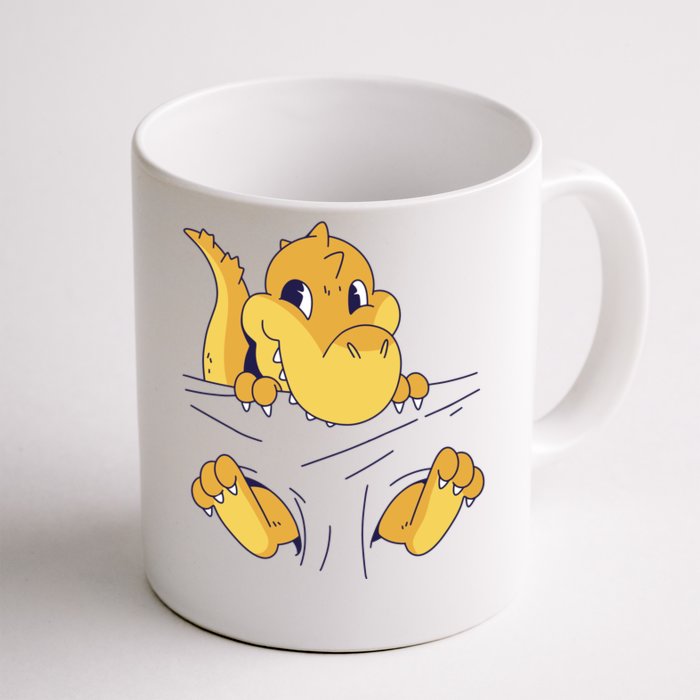 Carrying Baby T Rex Front & Back Coffee Mug