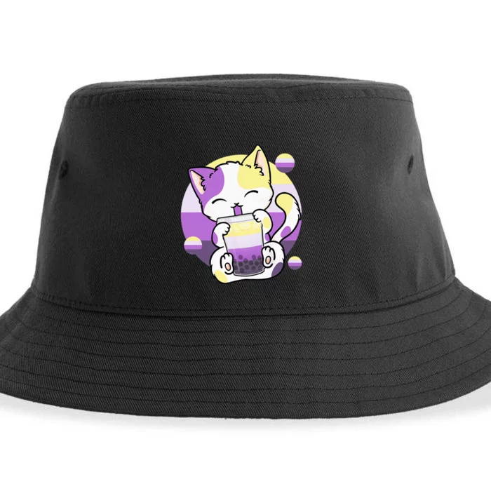 Cat Boba Tea Bubble Tea Anime Kawaii Neko Sustainable Bucket Hat