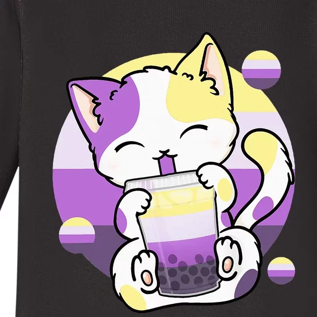 Cat Boba Tea Bubble Tea Anime Kawaii Neko Baby Long Sleeve Bodysuit