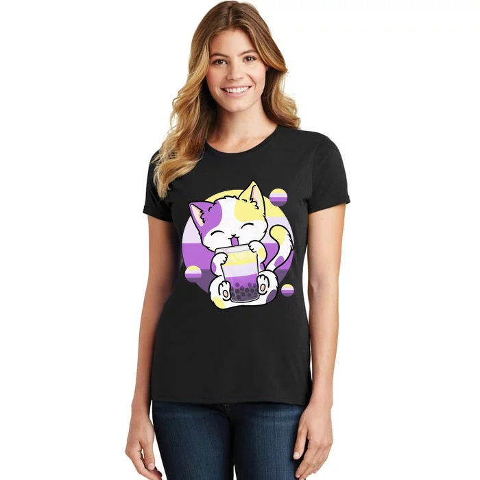 Cat Boba Tea Bubble Tea Anime Kawaii Neko Women's T-Shirt