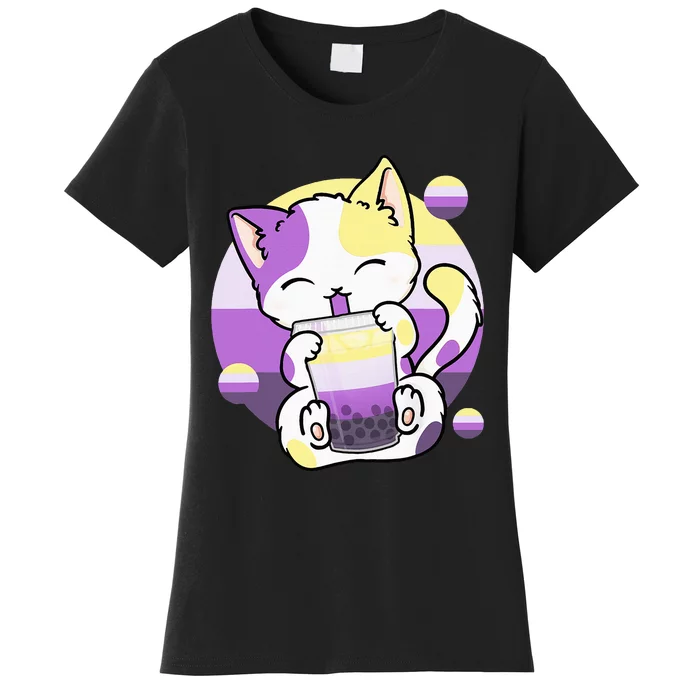 Cat Boba Tea Bubble Tea Anime Kawaii Neko Women's T-Shirt