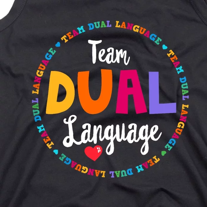 Cute Back to School Squad Team Dual Language Teachers Tank Top