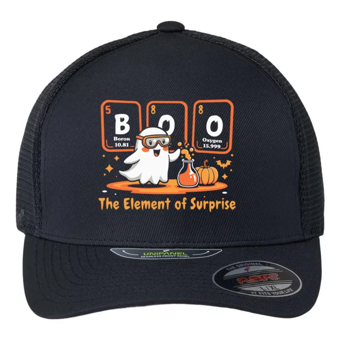 Chemistry Boo The Element Of Surprise Cute Chemist Halloween Flexfit Unipanel Trucker Cap