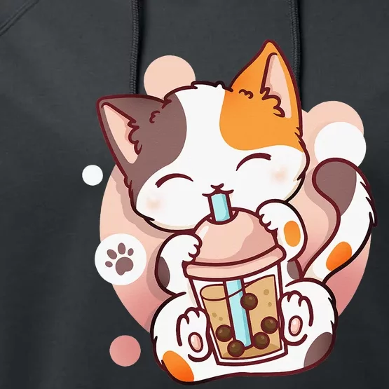 Cat Boba Tea Bubble Tea Anime Kawaii Neko Performance Fleece Hoodie