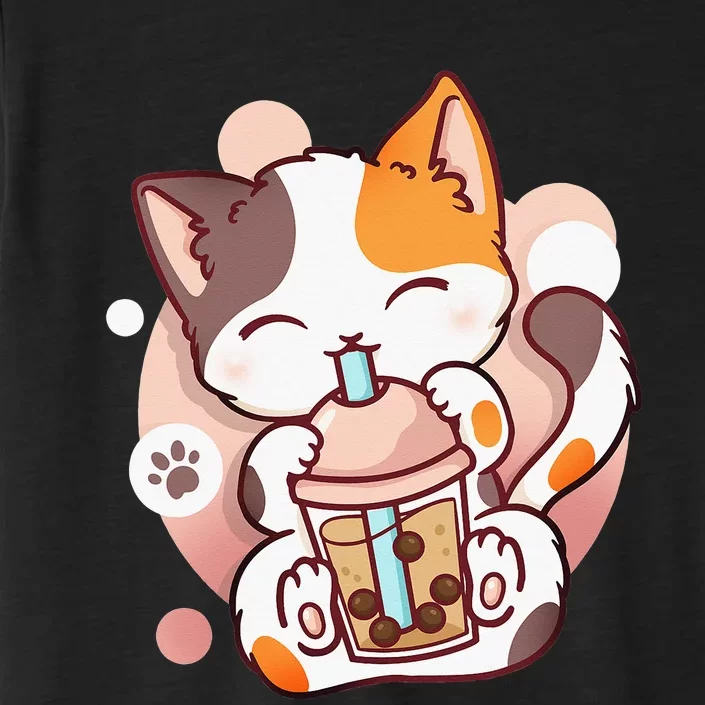 Cat Boba Tea Bubble Tea Anime Kawaii Neko ChromaSoft Performance T-Shirt