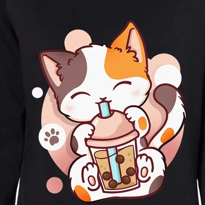 Cat Boba Tea Bubble Tea Anime Kawaii Neko Womens California Wash Sweatshirt