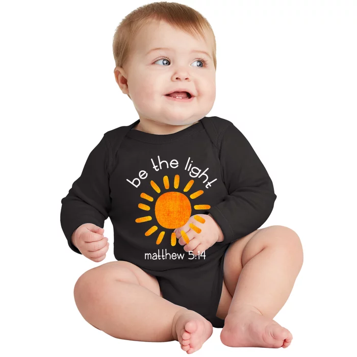 Christian Be The Light Bible Scripture Faith Quote Gifts Baby Long Sleeve Bodysuit