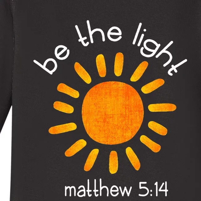 Christian Be The Light Bible Scripture Faith Quote Gifts Baby Long Sleeve Bodysuit