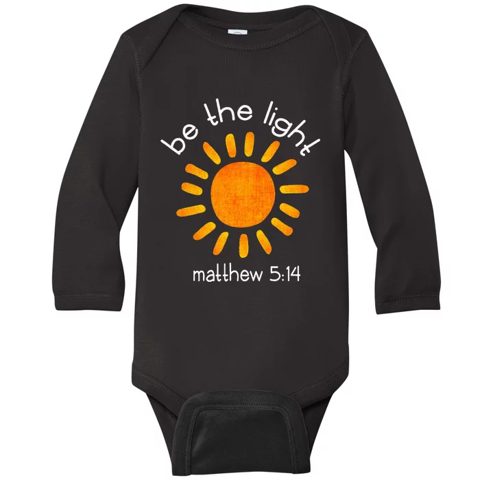 Christian Be The Light Bible Scripture Faith Quote Gifts Baby Long Sleeve Bodysuit