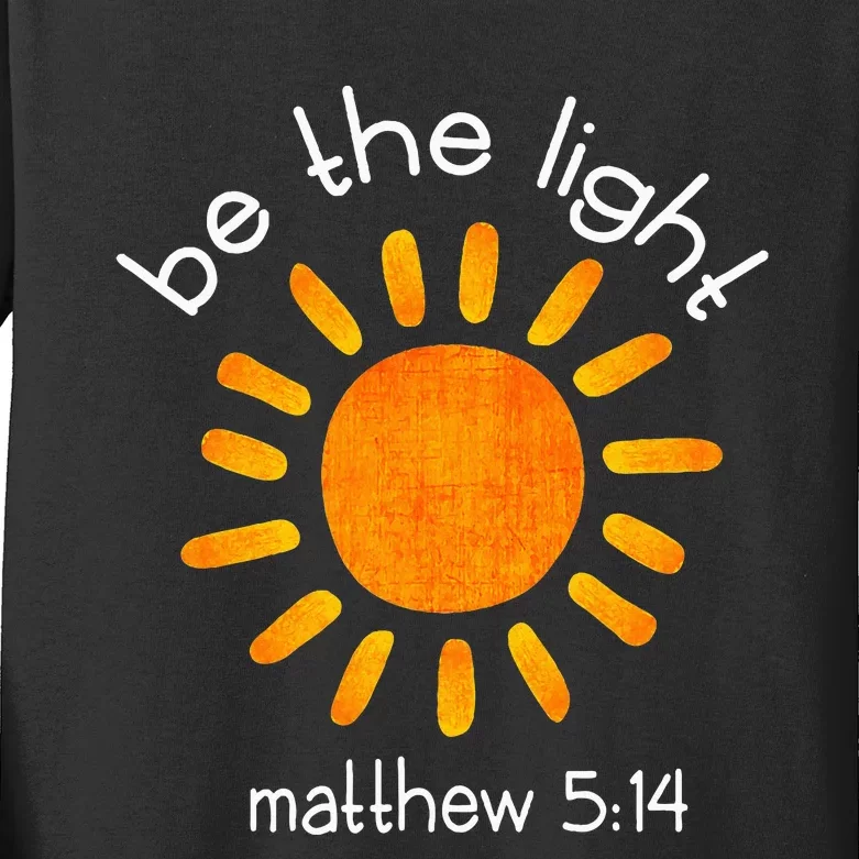 Christian Be The Light Bible Scripture Faith Quote Gifts Kids Long Sleeve Shirt