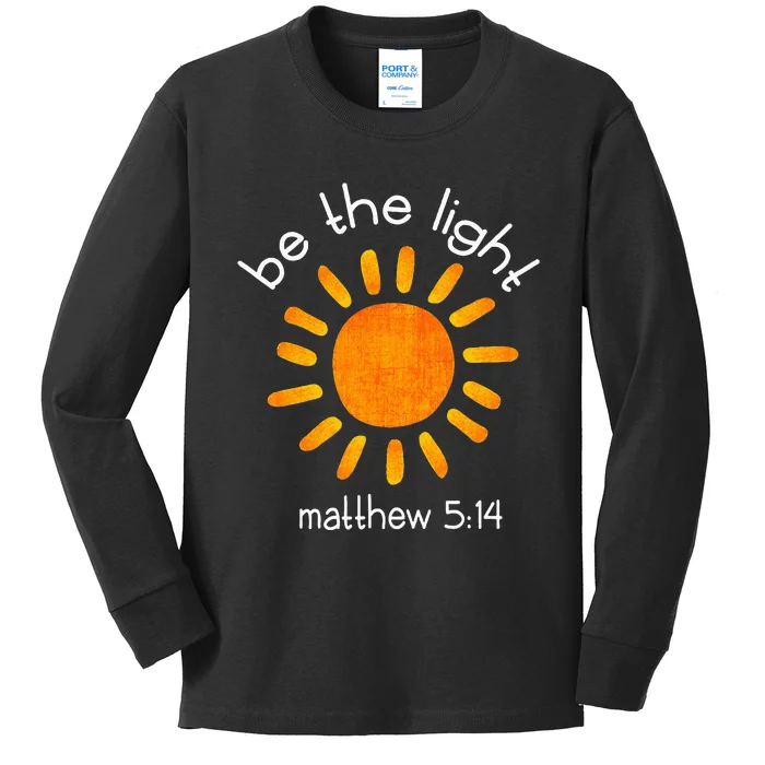 Christian Be The Light Bible Scripture Faith Quote Gifts Kids Long Sleeve Shirt