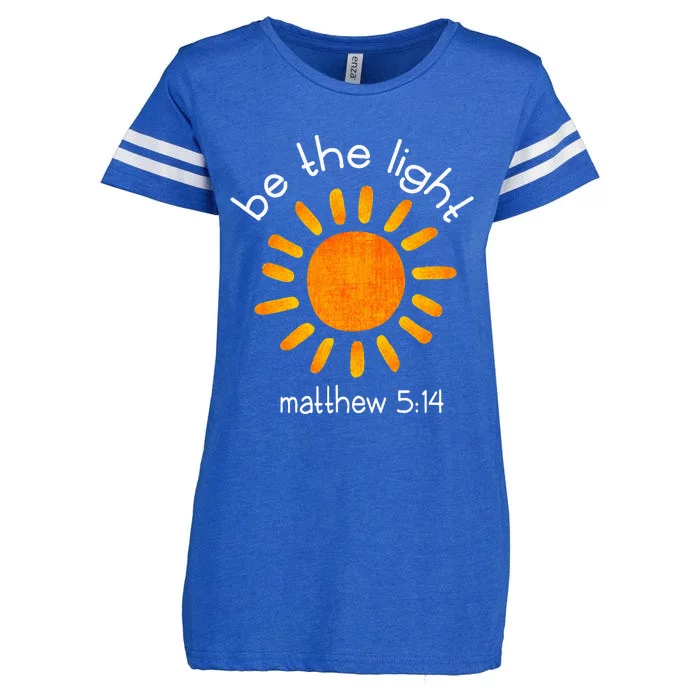 Christian Be The Light Bible Scripture Faith Quote Gifts Enza Ladies Jersey Football T-Shirt