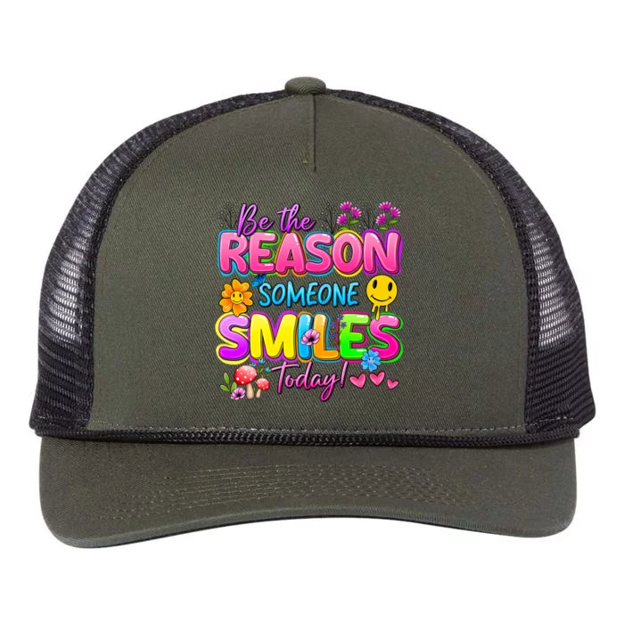 Cool Be The Reason Someone Smiles Today Retro Rope Trucker Hat Cap