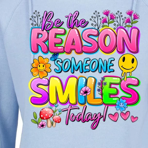 Cool Be The Reason Someone Smiles Today Womens Funnel Neck Pullover Hood