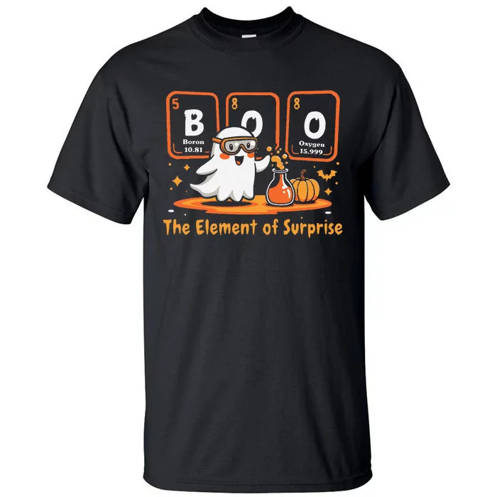 Chemistry Boo The Element Of Surprise Cute Chemist Halloween Gift Tall T-Shirt