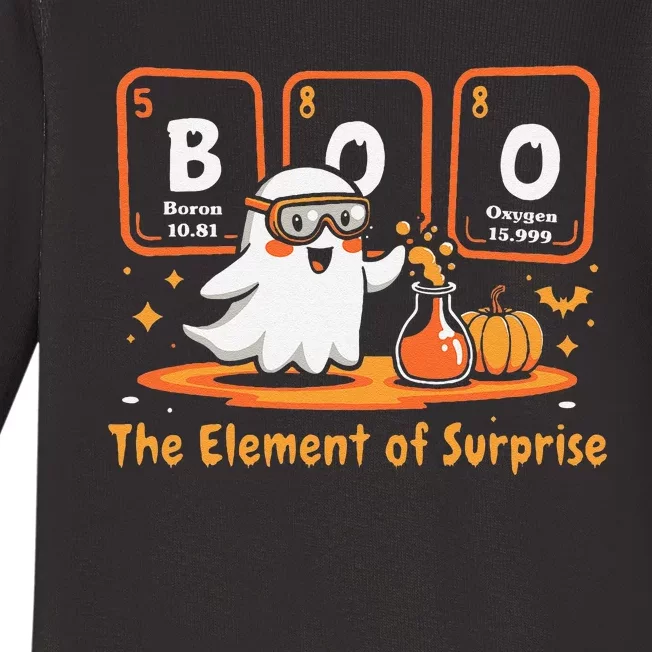 Chemistry Boo The Element Of Surprise Cute Chemist Halloween Gift Baby Long Sleeve Bodysuit