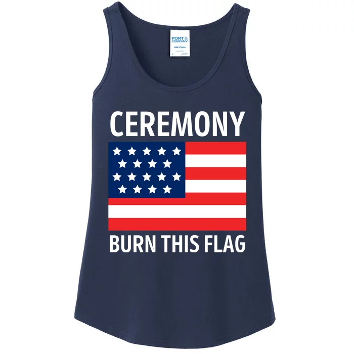 Ceremony Burn This Flag American Ladies Essential Tank