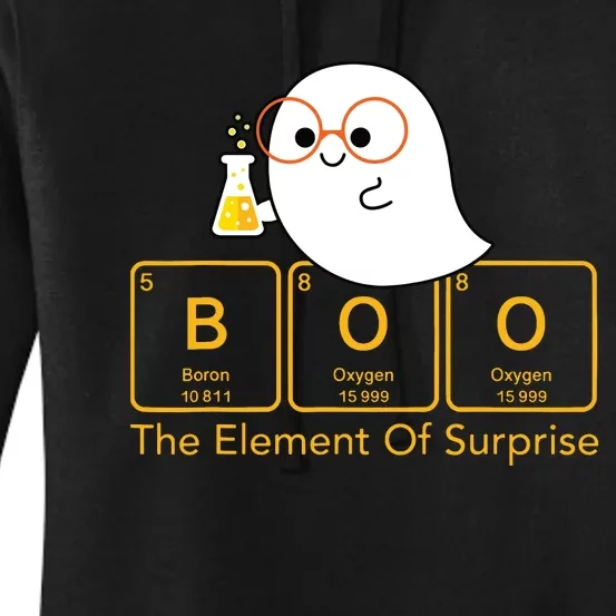 Chemistry Boo The Element Of Surprise Cute Chemist Halloween Women's Pullover Hoodie