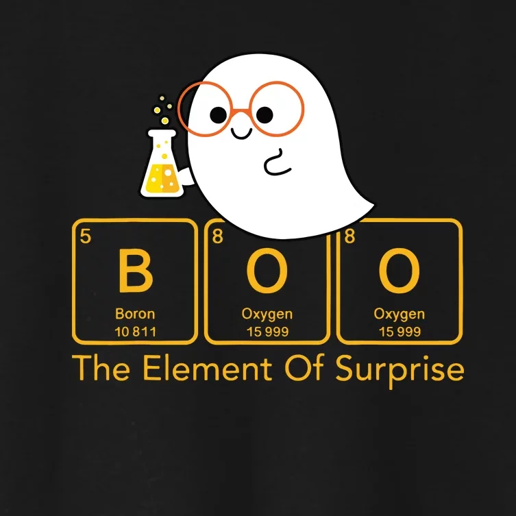 Chemistry Boo The Element Of Surprise Cute Chemist Halloween Women's Crop Top Tee