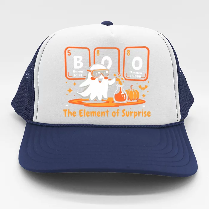 Chemistry Boo The Element Of Surprise Cute Chemist Halloween Trucker Hat