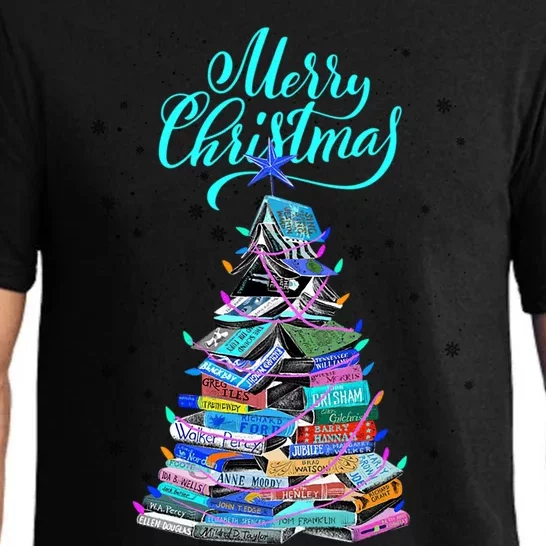 Christmas Book Tree Lights Merry Christmas Book Lover Xmas Meaningful Gift Pajama Set