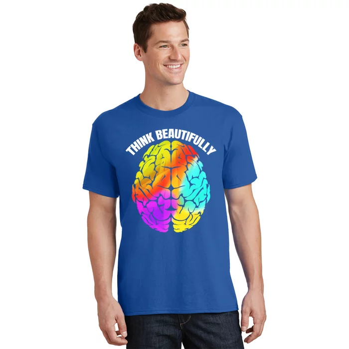 Colorful Brain Think Beautifully Lgbtq Pride Month Gift T-Shirt