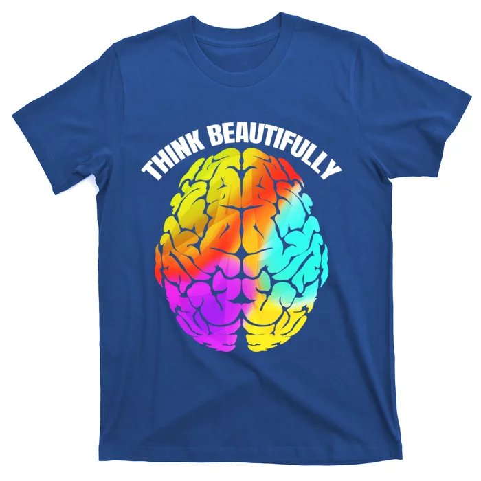 Colorful Brain Think Beautifully Lgbtq Pride Month Gift T-Shirt