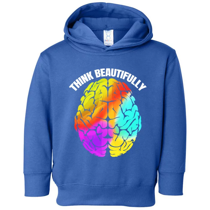 Colorful Brain Think Beautifully Lgbtq Pride Month Gift Toddler Hoodie