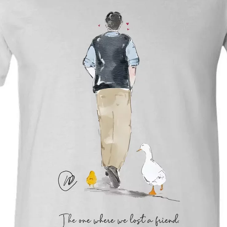 Chandler Bing The One We Lost A Friend Rip Rest In Peace V-Neck T-Shirt