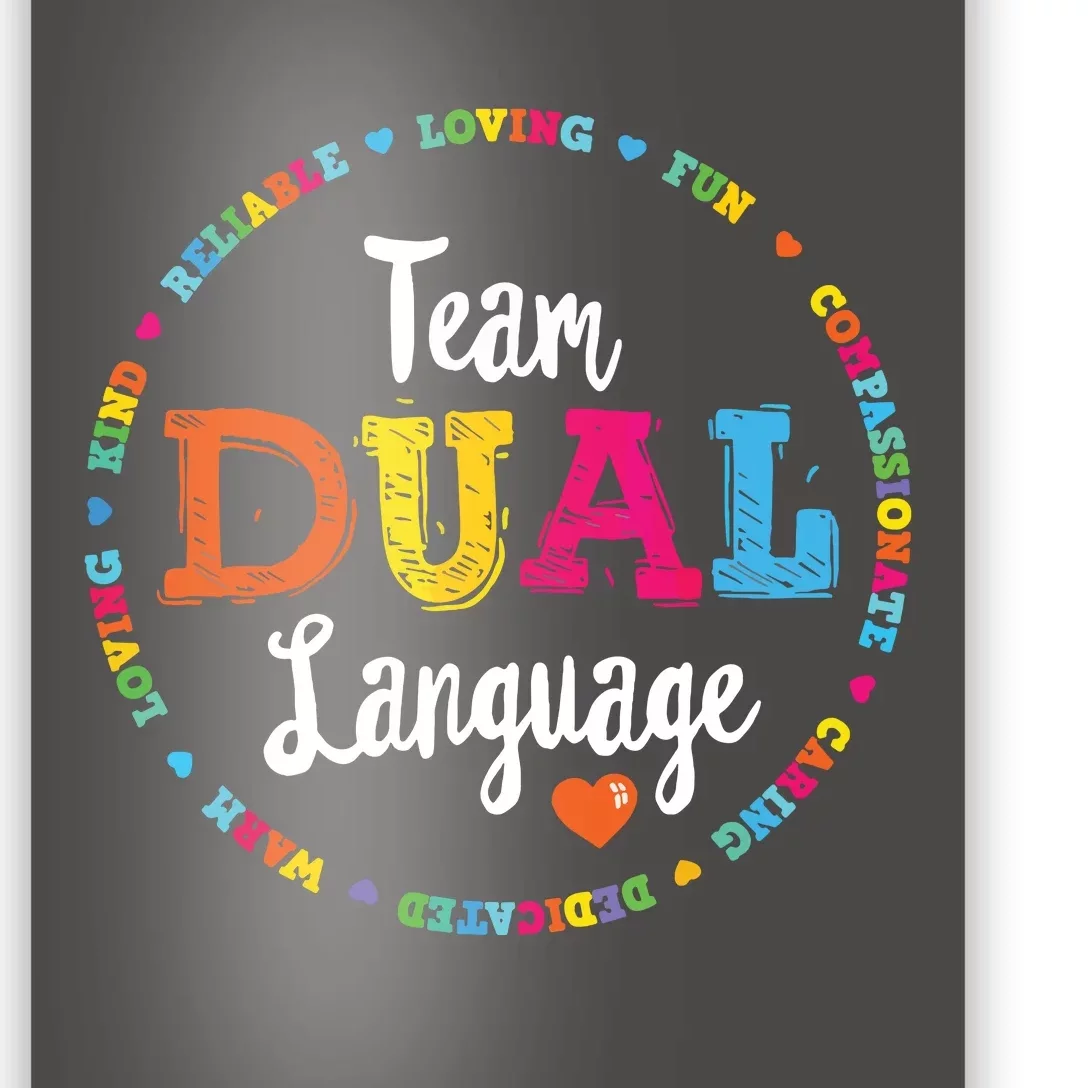 Cute Back To School Squad Team Dual Language Teachers Poster