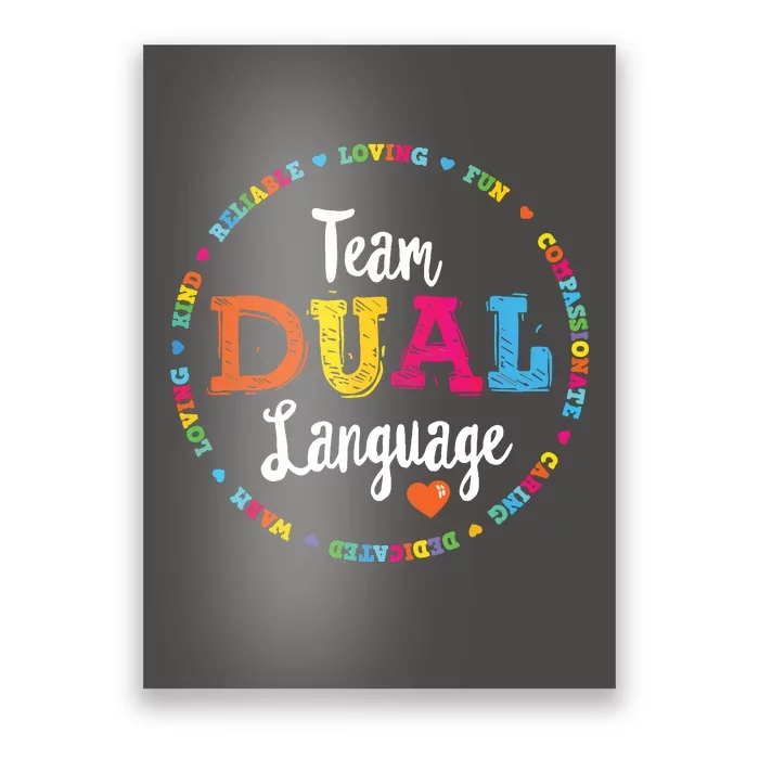 Cute Back To School Squad Team Dual Language Teachers Poster