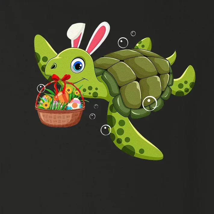 Cute Bunny Turtle Hold Easter Eggs Basket Happy Easter Day Toddler Long Sleeve Shirt