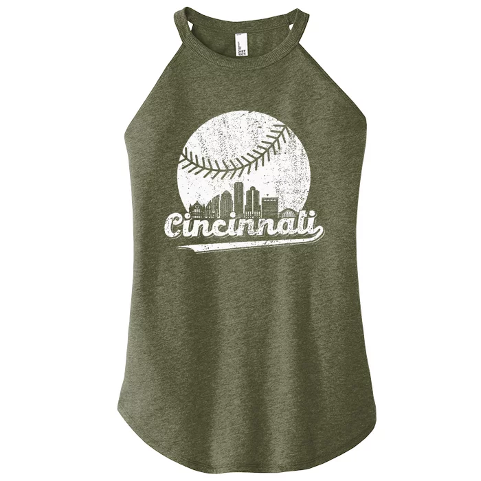 Cincinnati Baseball Throwback Classic Retro Vintage Women’s Perfect Tri Rocker Tank