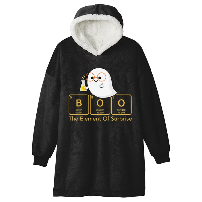 Chemistry Boo The Element Of Surprise Cute Chemist Halloween Hooded Wearable Blanket