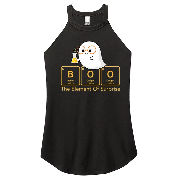 Chemistry Boo The Element Of Surprise Cute Chemist Halloween Women’s Perfect Tri Rocker Tank