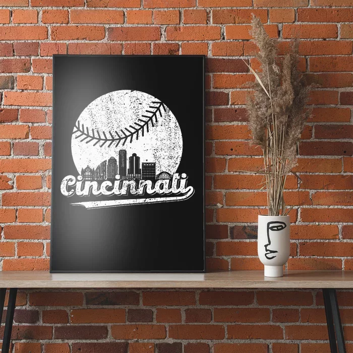 Cincinnati Baseball Throwback – Classic Retro Vintage Poster