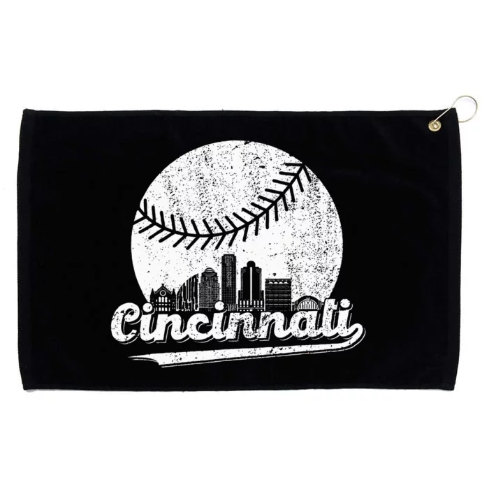 Cincinnati Baseball Throwback – Classic Retro Vintage Grommeted Golf Towel