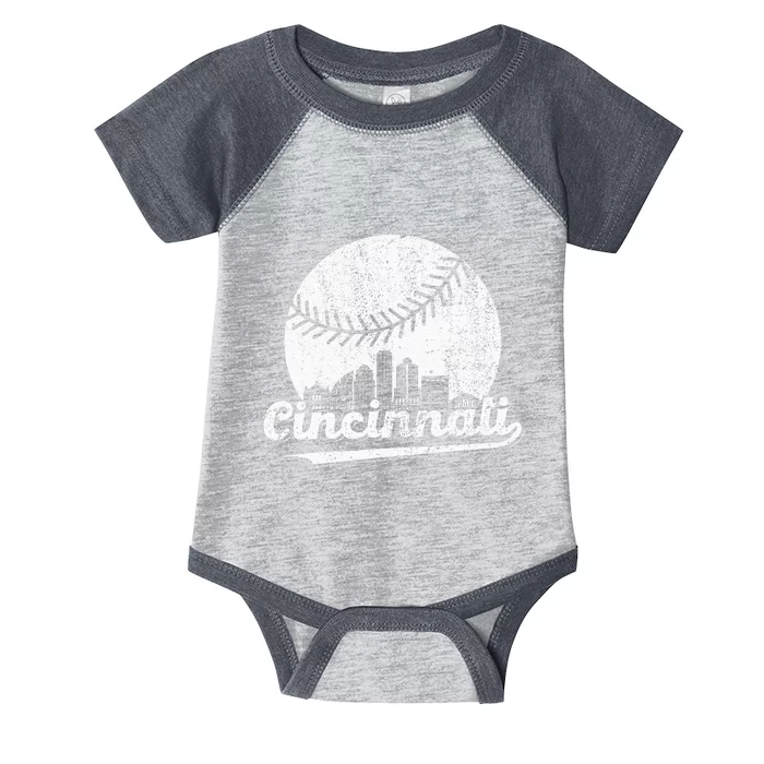 Cincinnati Baseball Throwback – Classic Retro Vintage Infant Baby Jersey Bodysuit