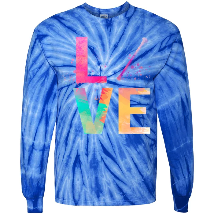 Colorful Baton Twirling Mom Funny Gift Baton Twirling Gift Tie-Dye Long Sleeve Shirt