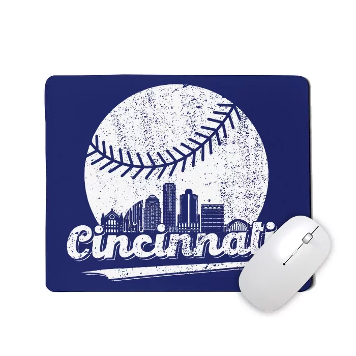 Cincinnati Baseball Throwback – Classic Retro Vintage Mousepad