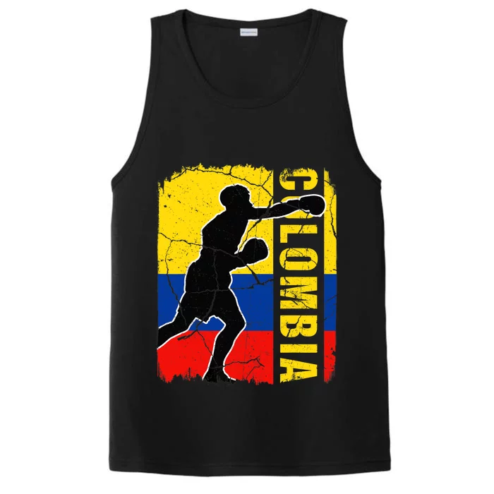 Colombian Boxing Team Colombia Flag Boxing Gloves Performance Tank