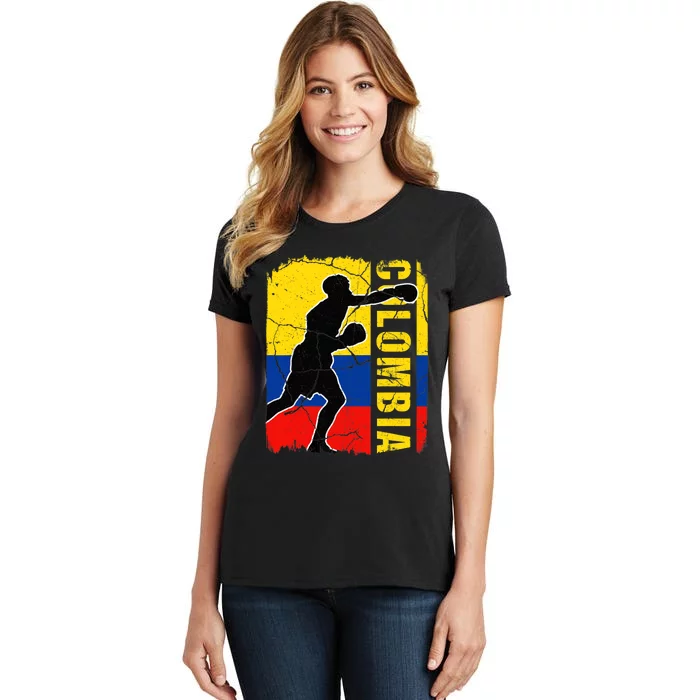 Colombian Boxing Team Colombia Flag Boxing Gloves Women's T-Shirt