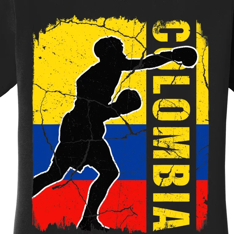 Colombian Boxing Team Colombia Flag Boxing Gloves Women's T-Shirt