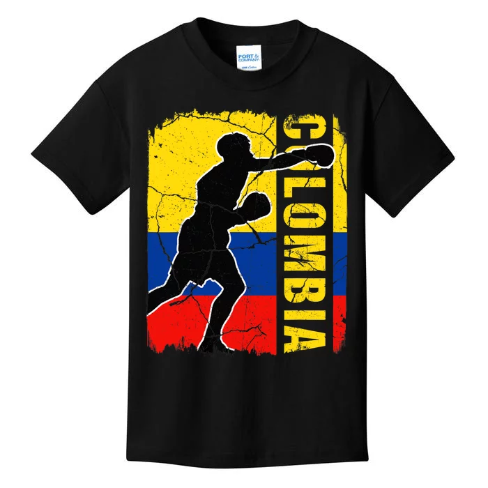 Colombian Boxing Team Colombia Flag Boxing Gloves Kids T-Shirt