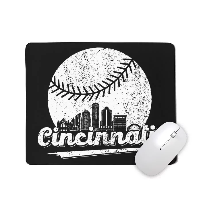 Cincinnati Baseball Throwback – Classic Retro Vintage Mousepad