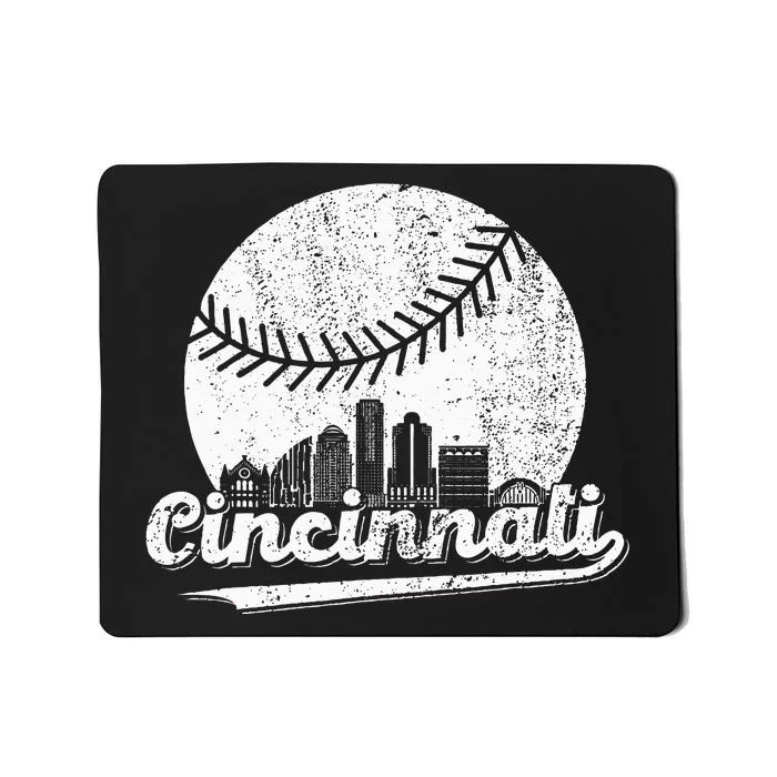 Cincinnati Baseball Throwback – Classic Retro Vintage Mousepad