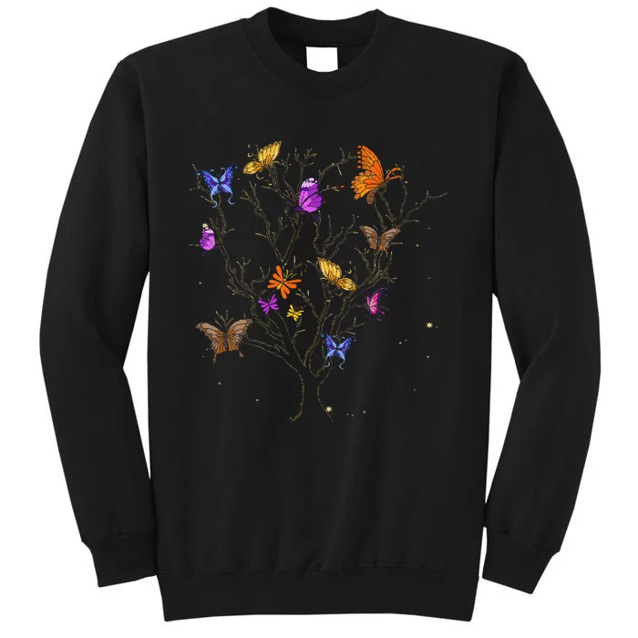 Colorful Butterfly Tree Beautiful Insect Animal Butterfly Tall Sweatshirt