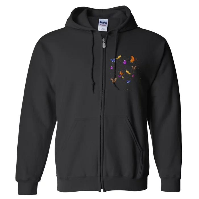 Colorful Butterfly Tree Beautiful Insect Animal Butterfly Full Zip Hoodie