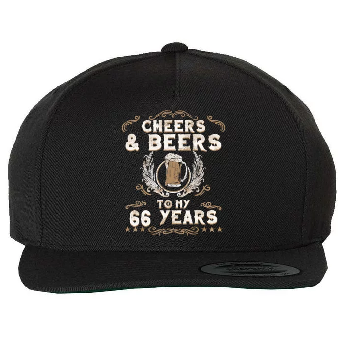 Cheers & Beers To My 66 Years Birthday Style Retro 60's 70's Wool Snapback Cap