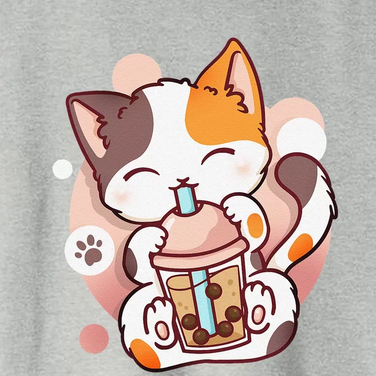 Cat Boba Tea Bubble Tea Anime Kawaii Neko Women's Crop Top Tee